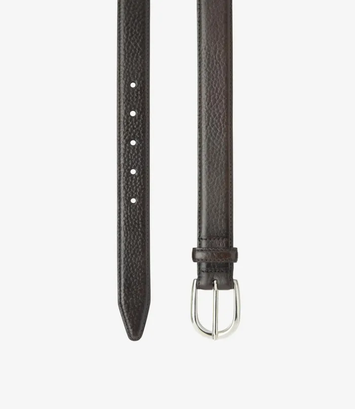 Men Harry Belt Dark Brown Grain Loake Casual Belts