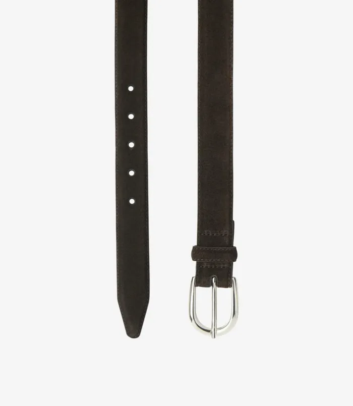 Men Harry Belt Dark Brown Suede Loake Casual Belts