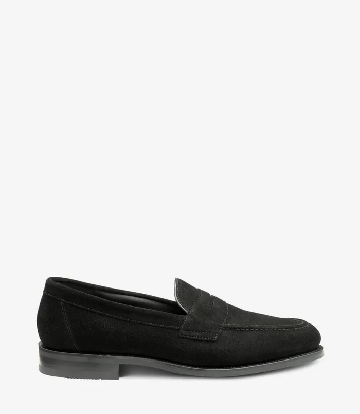 Men Imperial Black Suede Loake Loafers