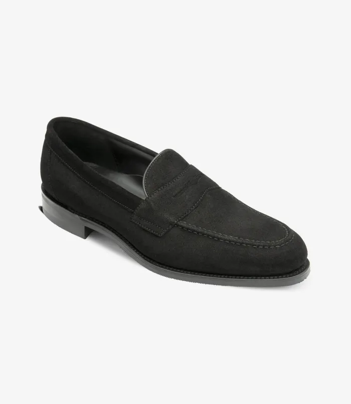 Men Imperial Black Suede Loake Loafers Men Imperial Black Suede Loake Loafers
