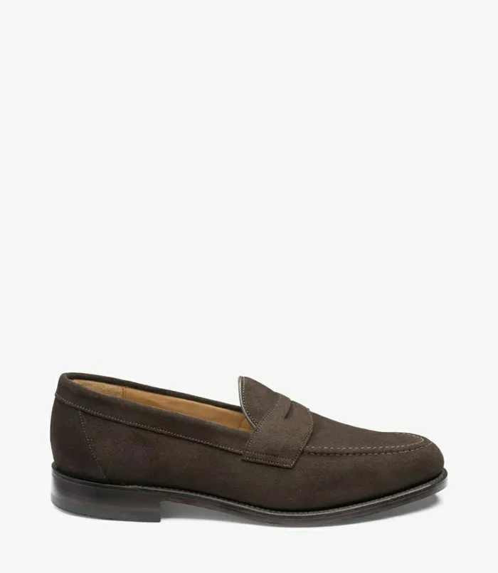 Men Imperial Dark Brown Suede Loake Loafers