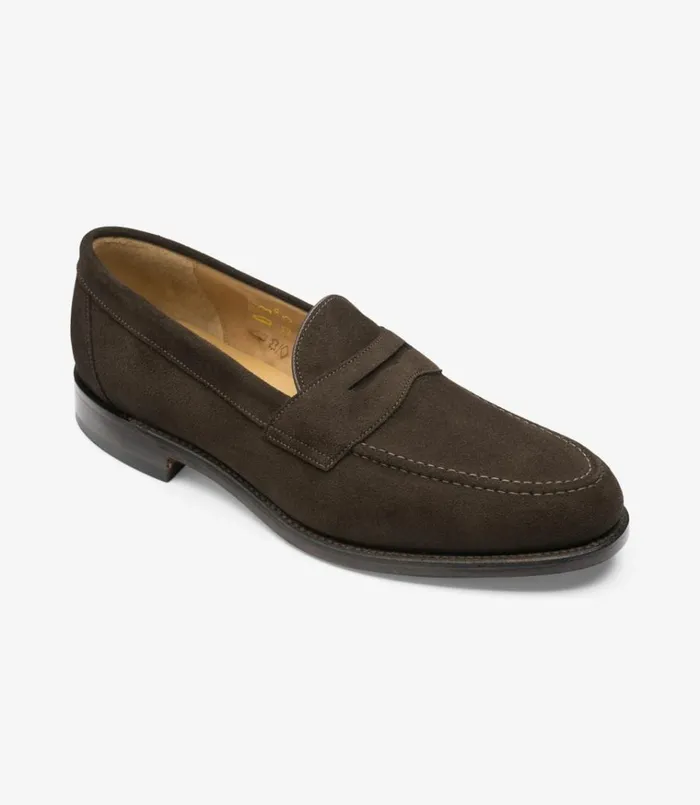 Men Imperial Dark Brown Suede Loake Loafers Men Imperial Dark Brown Suede Loake Loafers