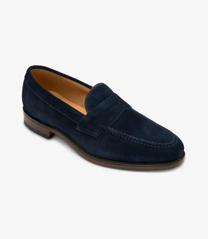 Men Imperial Navy Suede Loake Loafers Men Imperial Navy Suede Loake Loafers