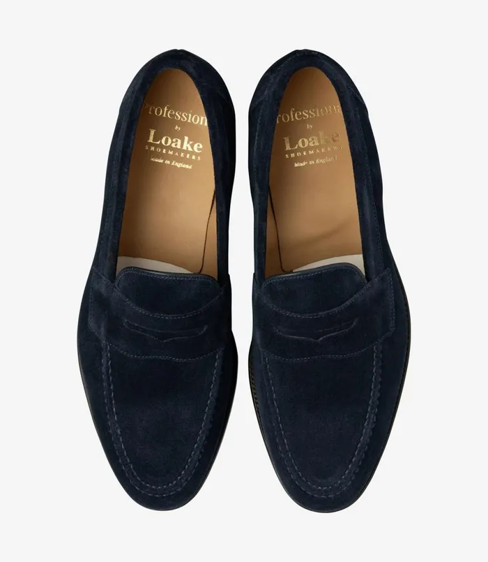 Men Imperial Navy Suede Loake Loafers Men Imperial Navy Suede Loake Loafers