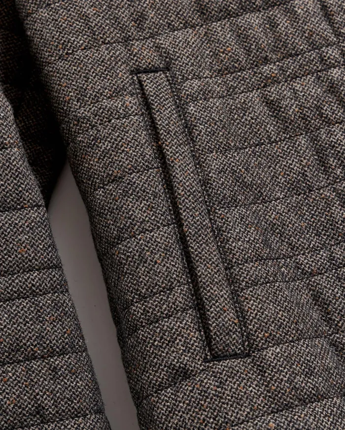 Men Jackets and Outerwear Billy Reid Tweed Theo Shirt Jacket Chocolate Tweed
