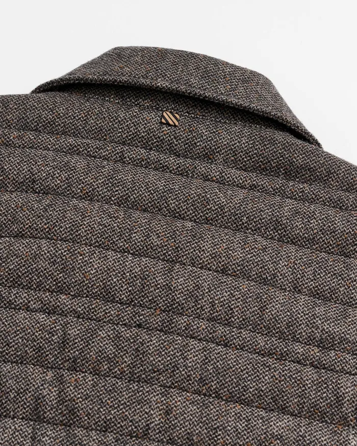 Men Jackets and Outerwear Billy Reid Tweed Theo Shirt Jacket Chocolate Tweed