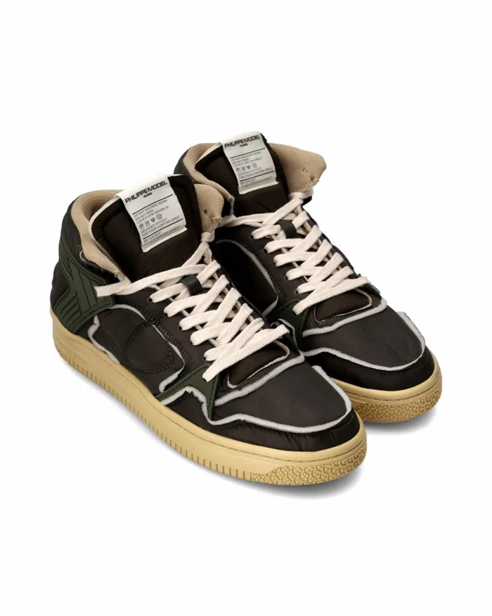 Men La Grande Sneakers Khaki Green Shoes Philippe Model Paris Street