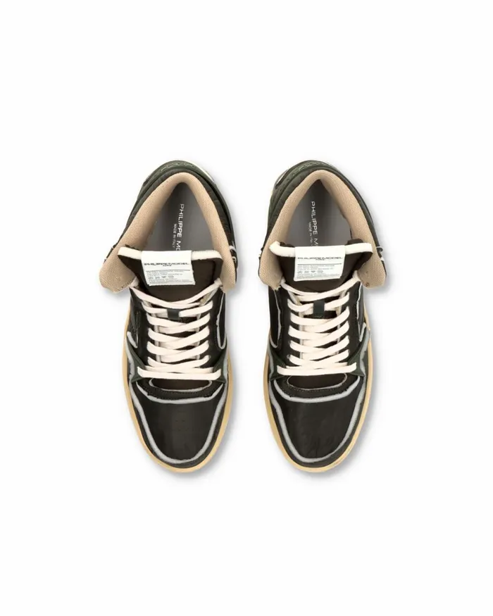 Men La Grande Sneakers Khaki Green Shoes Philippe Model Paris Street