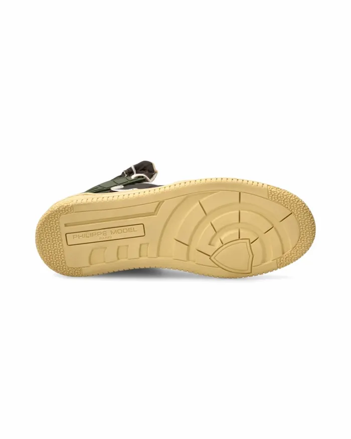 Men La Grande Sneakers Khaki Green Shoes Philippe Model Paris Street