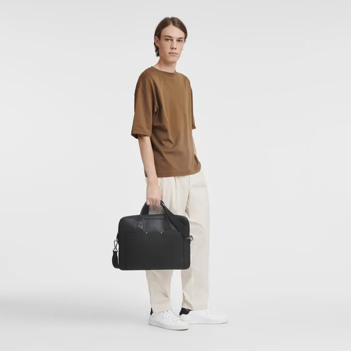 Men Longchamp Sur Seine M Briefcase Black Longchamp Briefcase