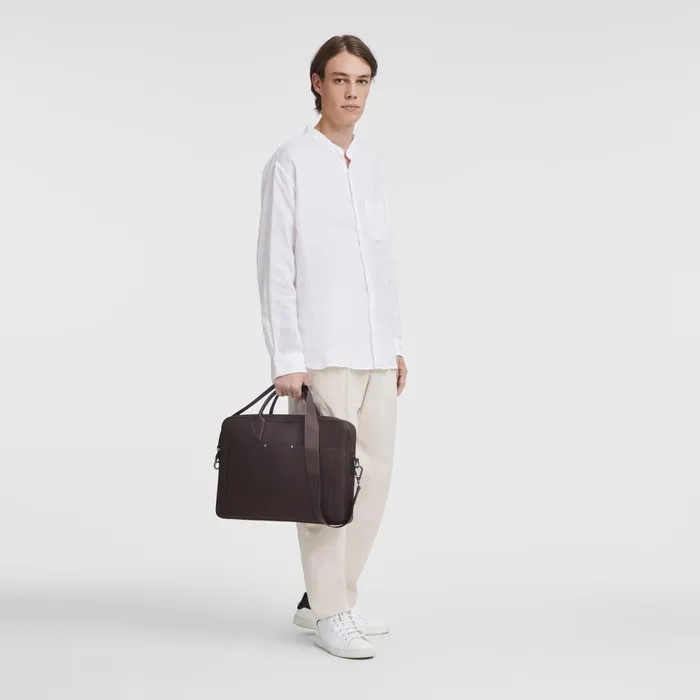 Men Longchamp Sur Seine M Briefcase Mocha Longchamp Briefcase