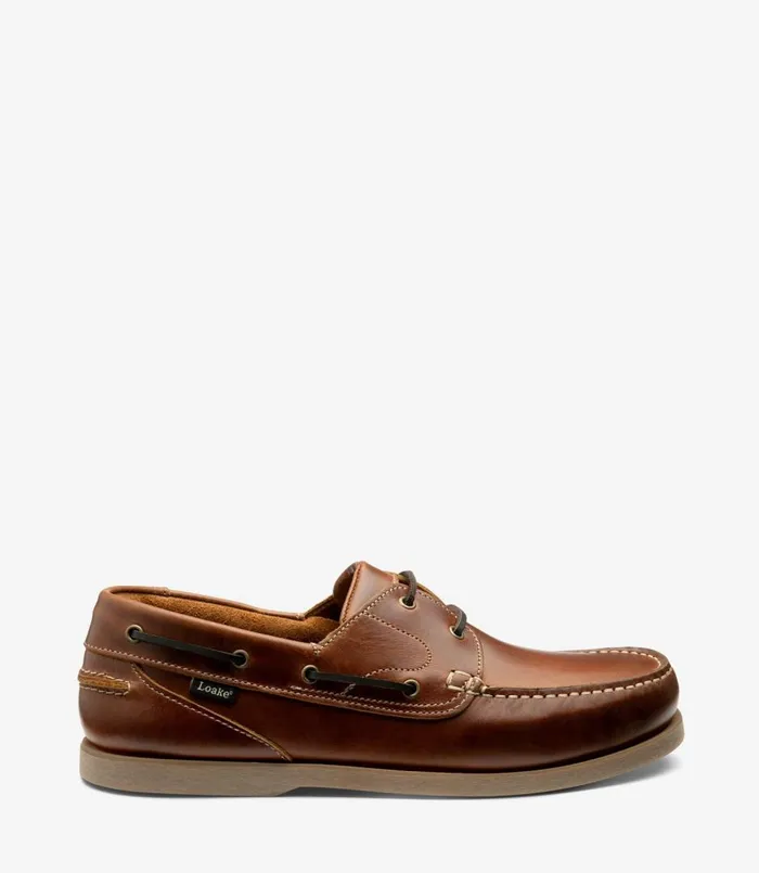 Men Lymington Brown Waxy Loake Boat Shoes