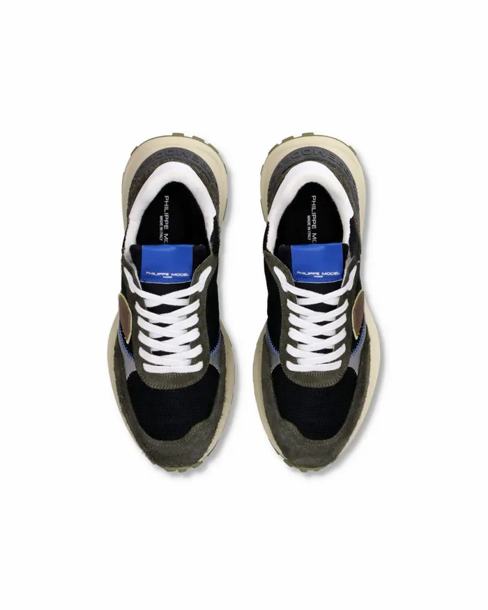 Men Men039s Antibes LowTop Sneakers In Nylon And Leather Military Black Philippe Model Paris Running