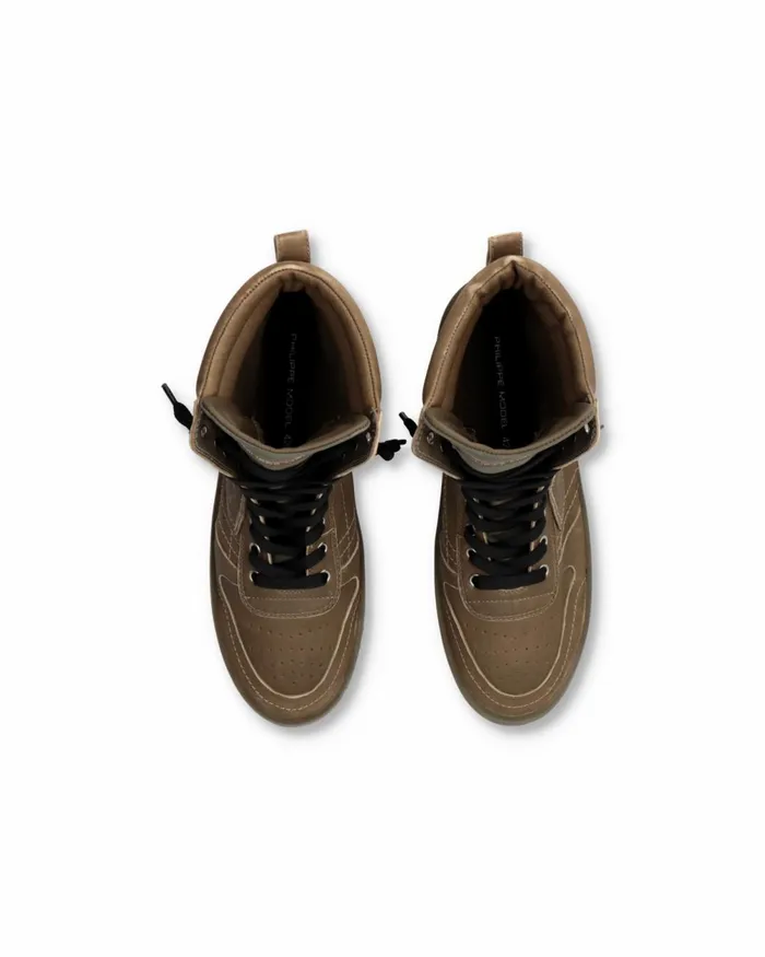 Men Nice Sneakers Khaki Green Shoes Paris Philippe Model Paris Hybrid