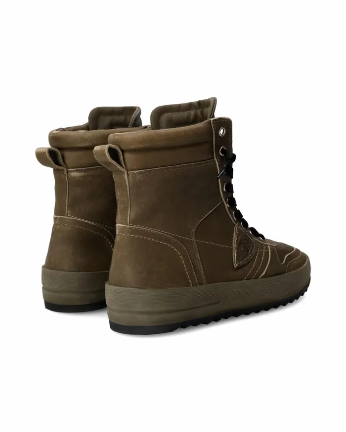 Men Nice Sneakers Khaki Green Shoes Paris Philippe Model Paris Hybrid