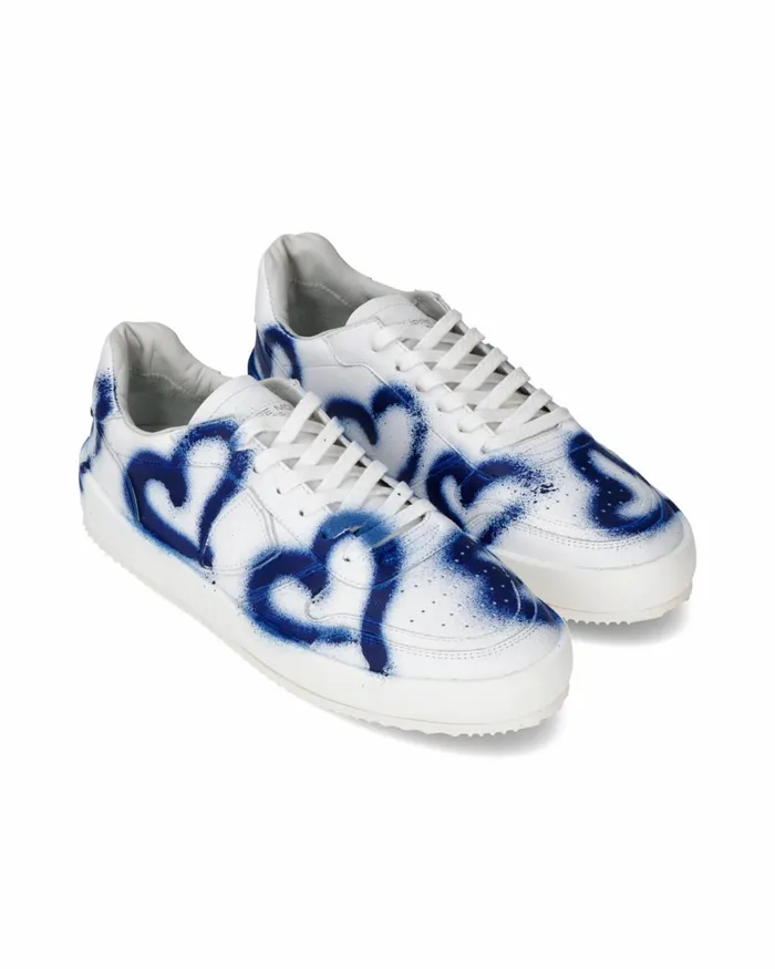 Men Nice Sneakers White Blue Orange Shoes Philippe Model Paris Street