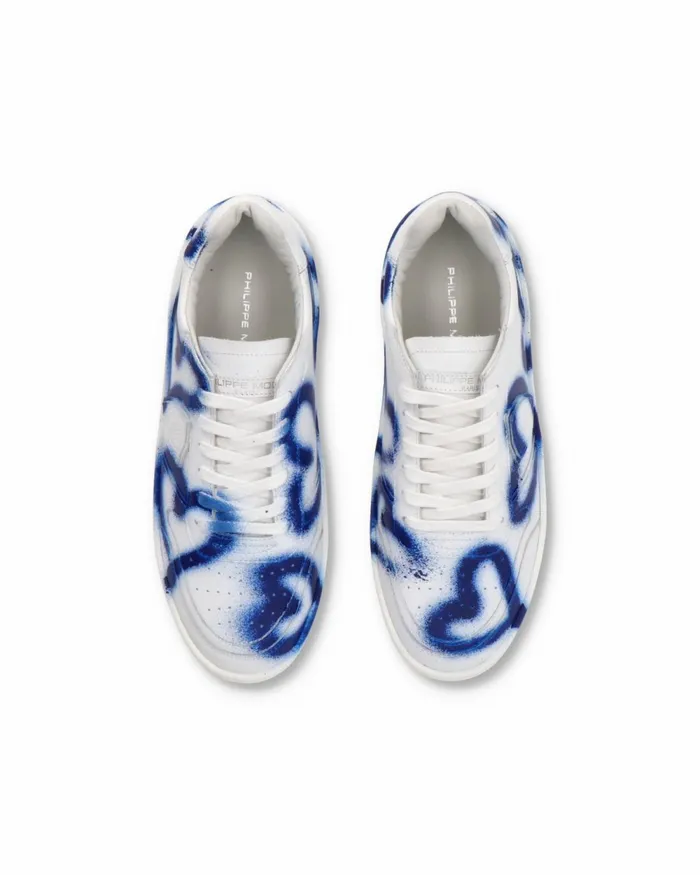 Men Nice Sneakers White Blue Orange Shoes Philippe Model Paris Street