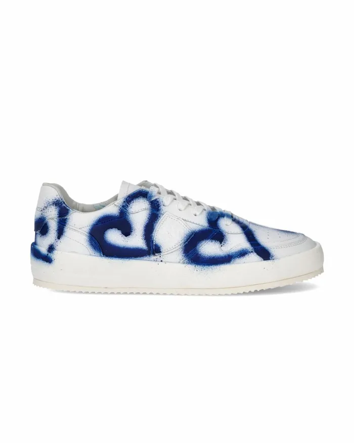 Men Nice Sneakers White Blue Orange Shoes Philippe Model Paris Street
