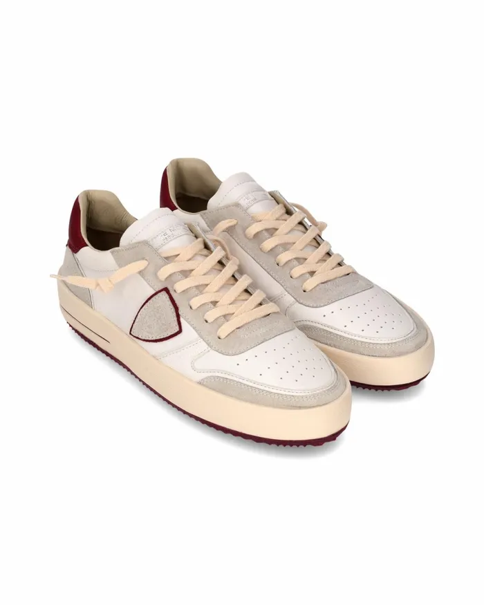 Men Nice Sneakers WhiteBordeaux Shoes Philippe Model Paris Casual
