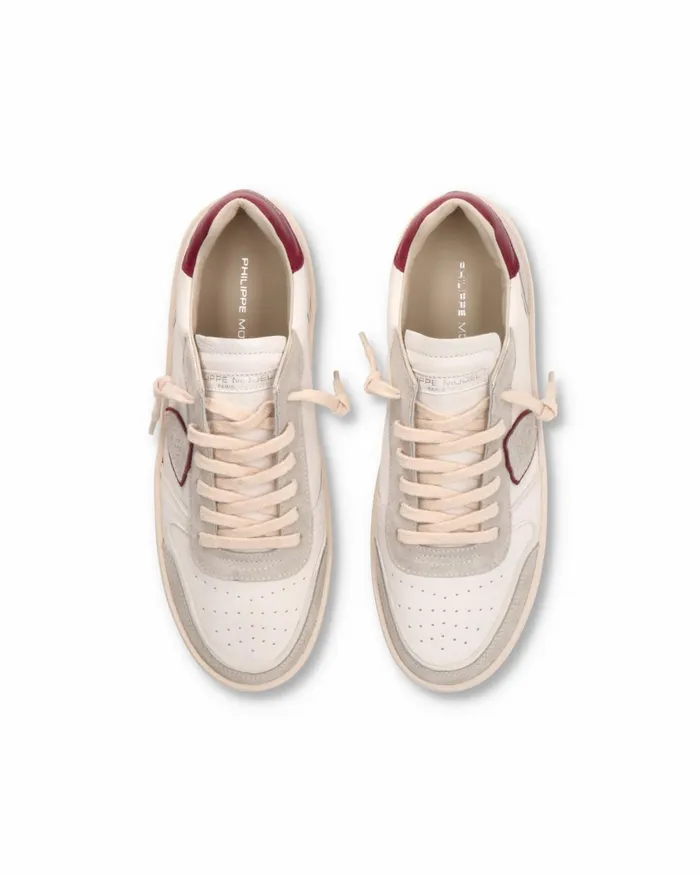 Men Nice Sneakers WhiteBordeaux Shoes Philippe Model Paris Casual