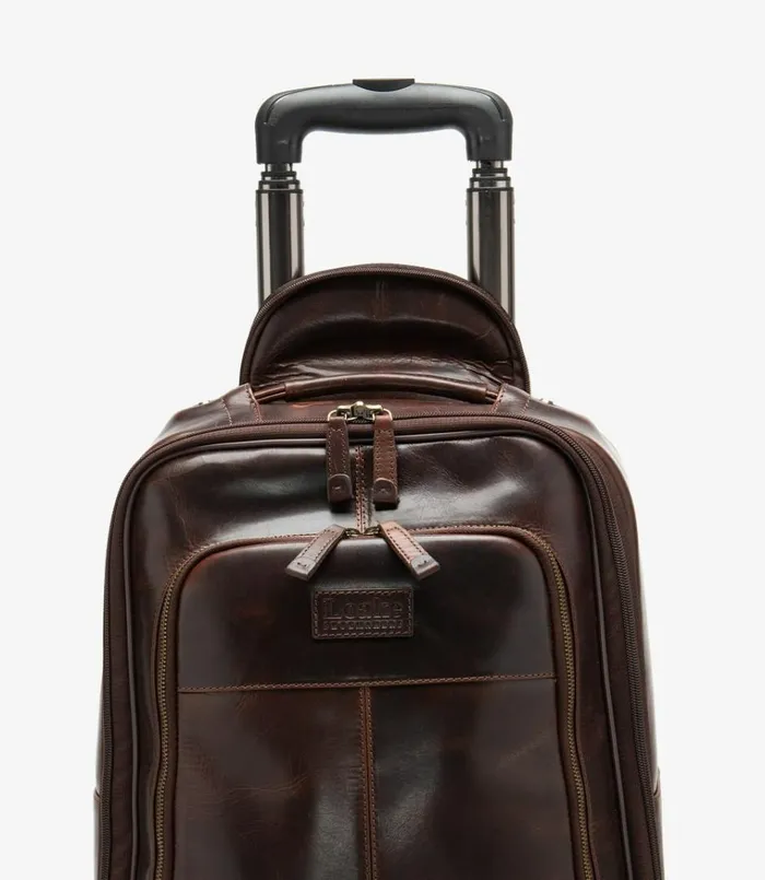 Men Paris Wheeled Suitcase Brown Loake Overnight and Wash Bags