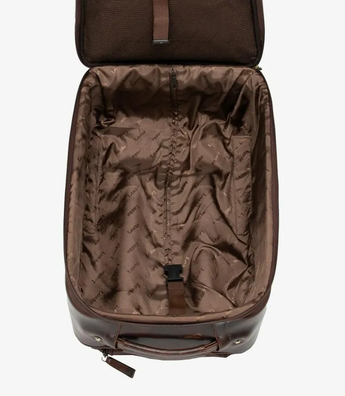 Men Paris Wheeled Suitcase Brown Loake Overnight and Wash Bags