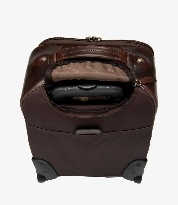 Men Paris Wheeled Suitcase Brown Loake Overnight and Wash Bags