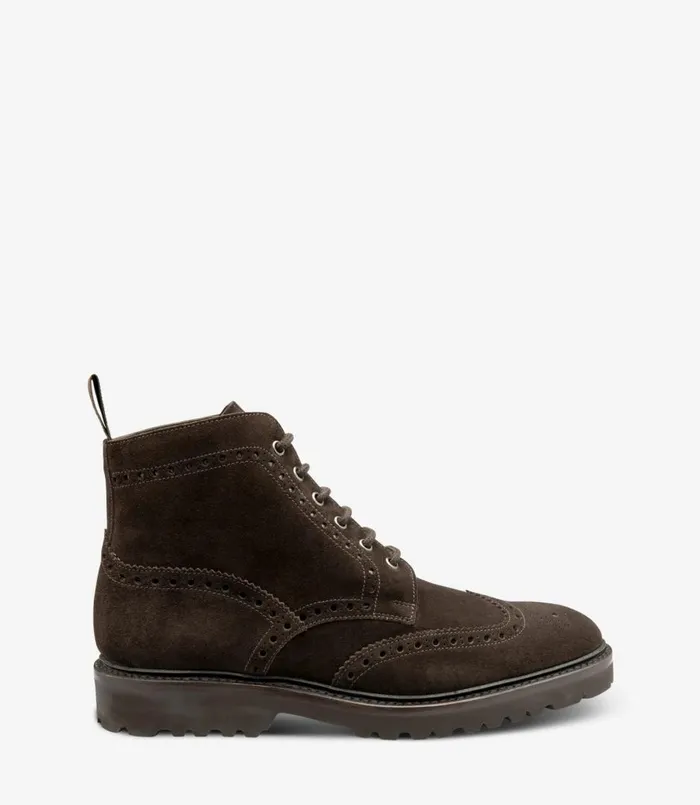 Men Pegasus Dark Brown Suede Loake Boots