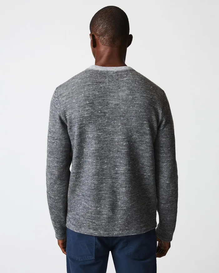 Men Polos Tees and Henleys Billy Reid LS Rib Tee Heather Grey