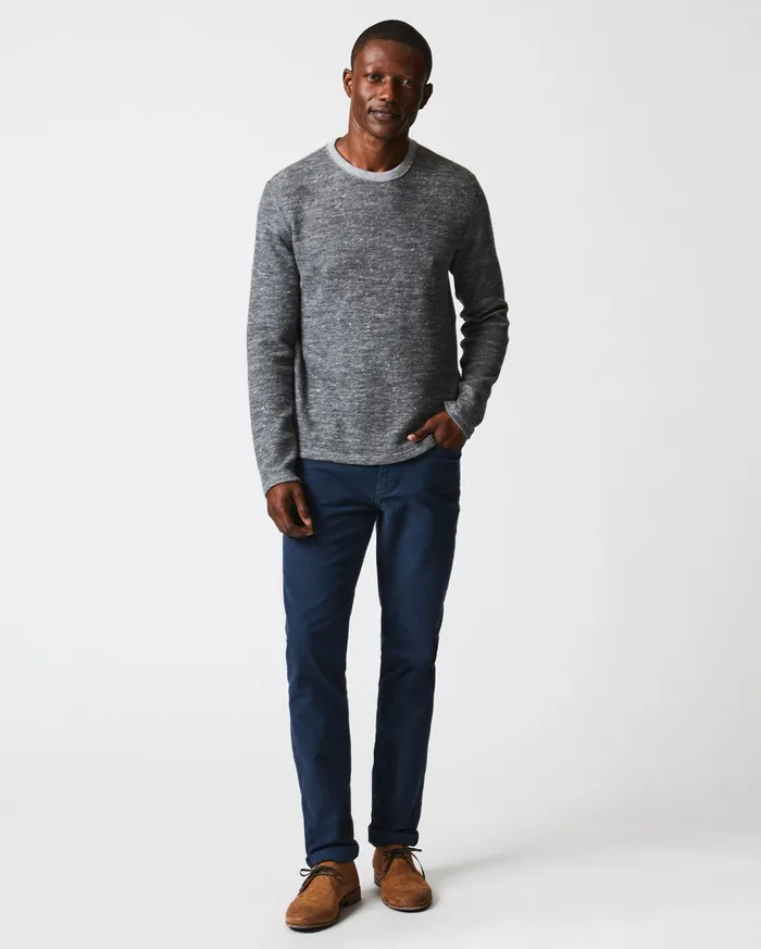 Men Polos Tees and Henleys Billy Reid LS Rib Tee Heather Grey