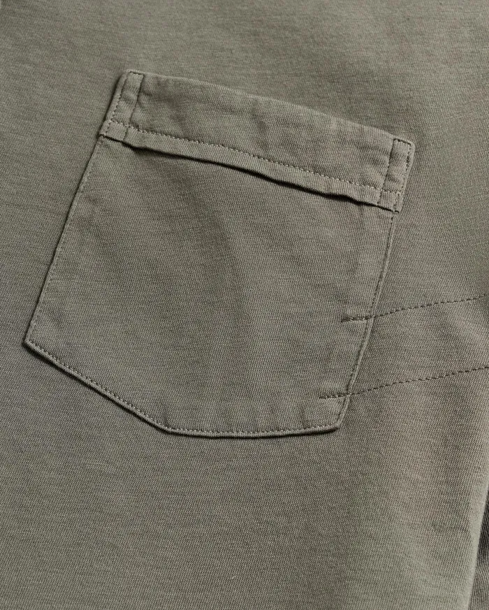 Men Polos Tees and Henleys Billy Reid Long Sleeve Pensacola Polo Washed Grey