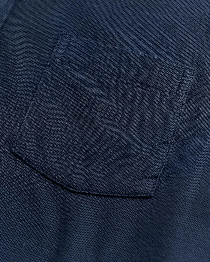 Men Polos Tees and Henleys Billy Reid Pique Pensacola Polo Carbon Blue