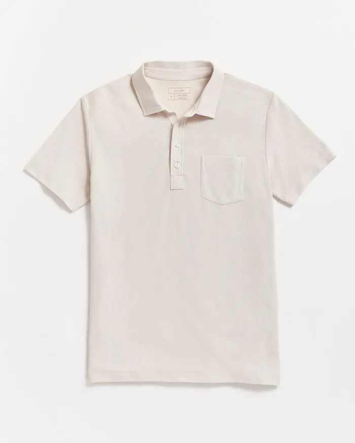 Men Polos Tees and Henleys Billy Reid Pique Pensacola Polo Natural