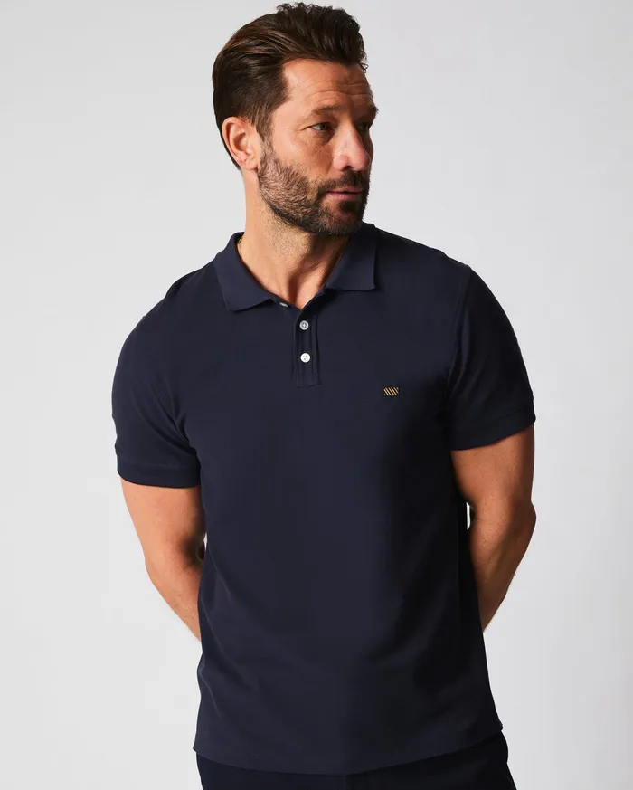 Men Polos Tees and Henleys Billy Reid Pique Polo Navy