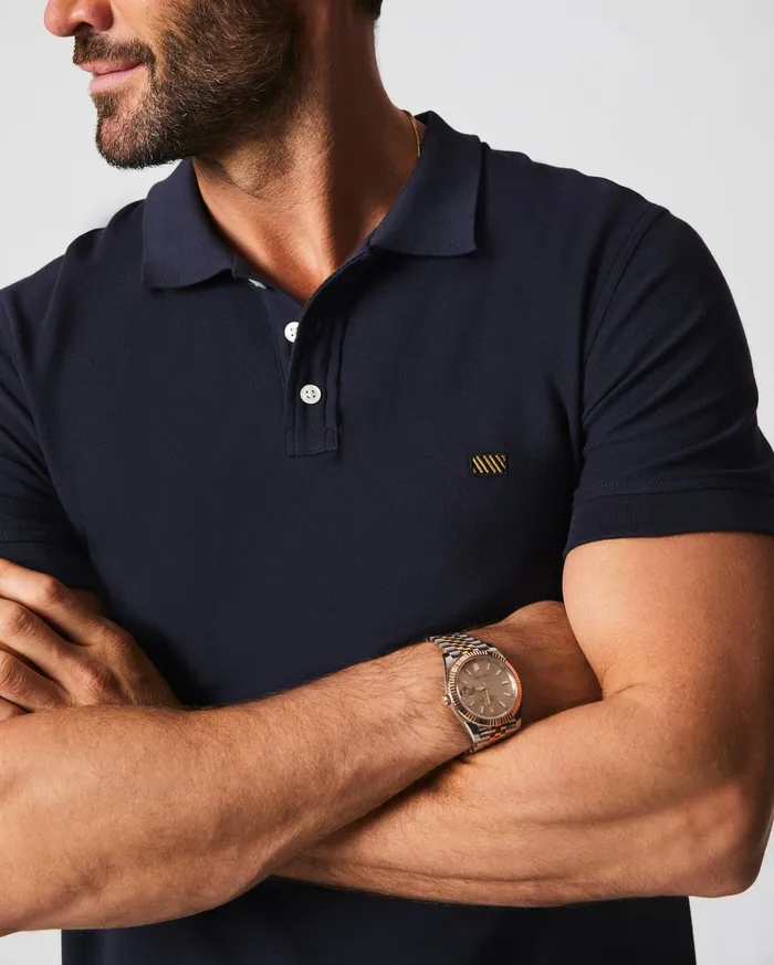 Men Polos Tees and Henleys Billy Reid Pique Polo Navy