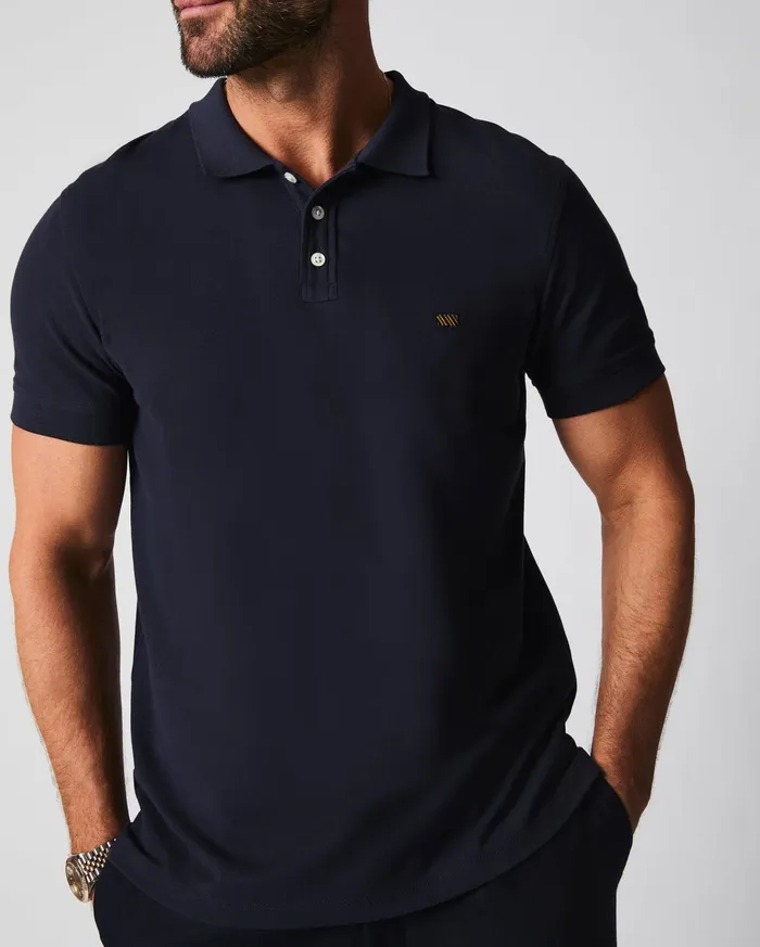 Men Polos Tees and Henleys Billy Reid Pique Polo Navy
