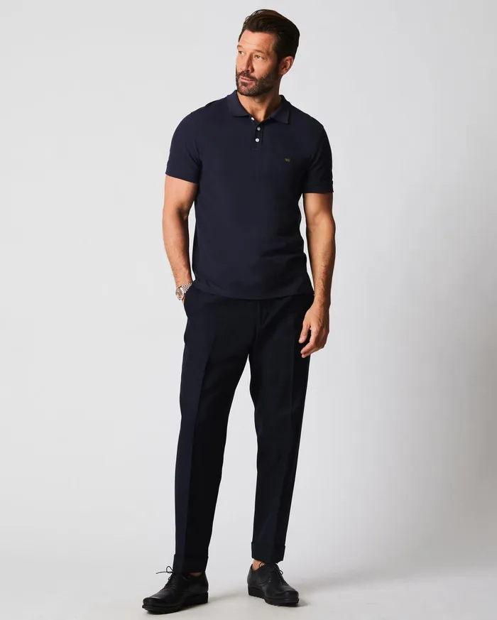 Men Polos Tees and Henleys Billy Reid Pique Polo Navy