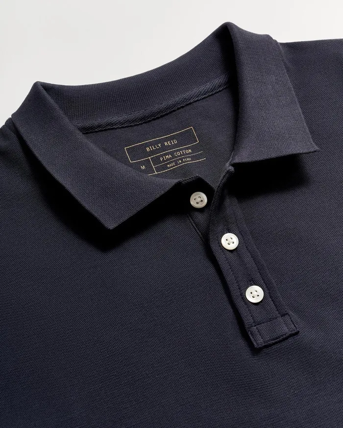 Men Polos Tees and Henleys Billy Reid Pique Polo Navy