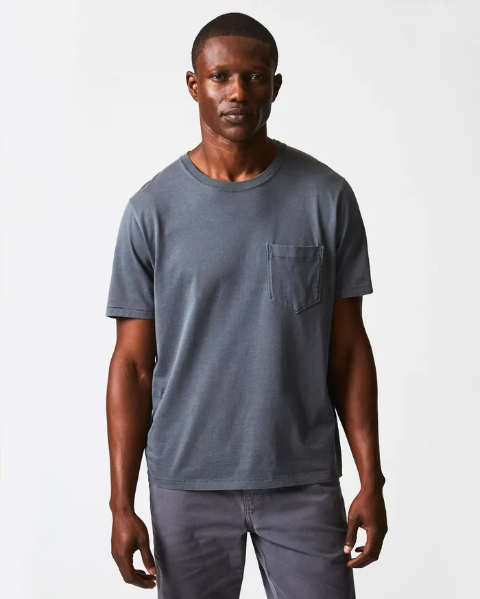 Men Polos Tees and Henleys Billy Reid Washed Tee Black