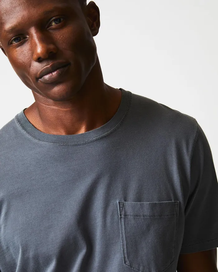 Men Polos Tees and Henleys Billy Reid Washed Tee Black