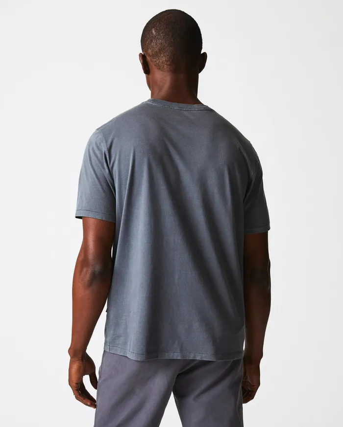 Men Polos Tees and Henleys Billy Reid Washed Tee Black