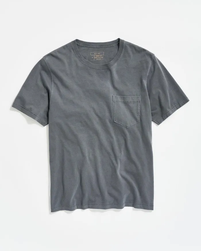 Men Polos Tees and Henleys Billy Reid Washed Tee Black