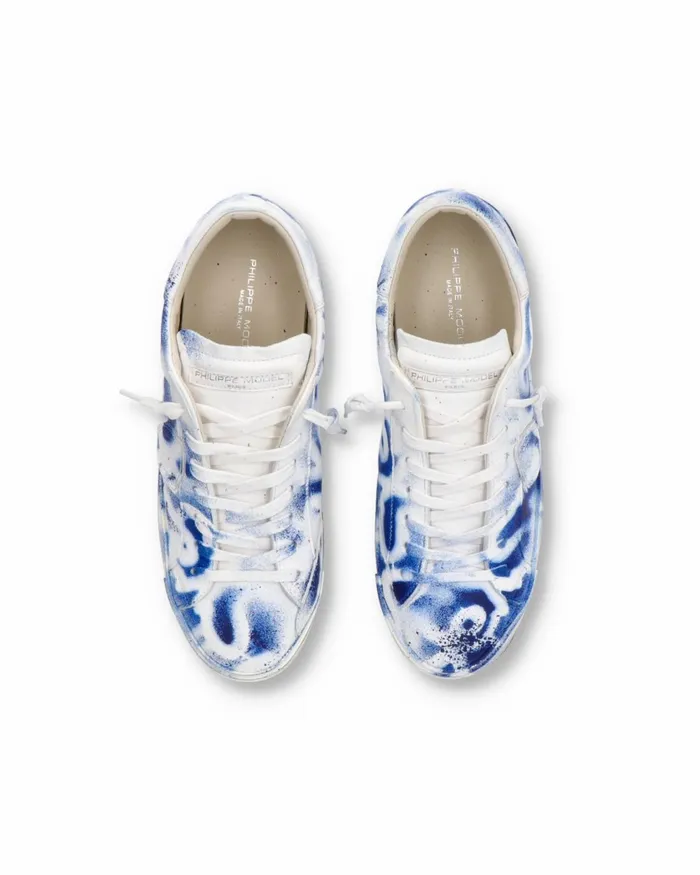 Men Prsx Sneakers White Blue Shoes Philippe Model Paris Casual