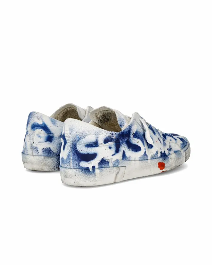 Men Prsx Sneakers White Blue Shoes Philippe Model Paris Casual