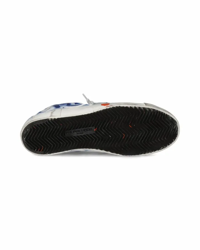 Men Prsx Sneakers White Blue Shoes Philippe Model Paris Casual