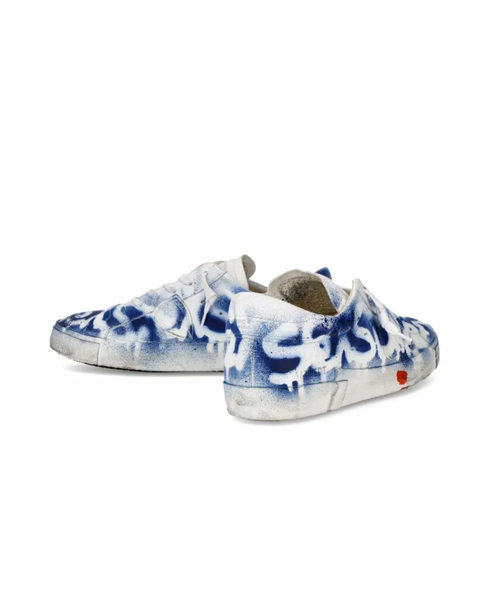 Men Prsx Sneakers White Blue Shoes Philippe Model Paris Casual