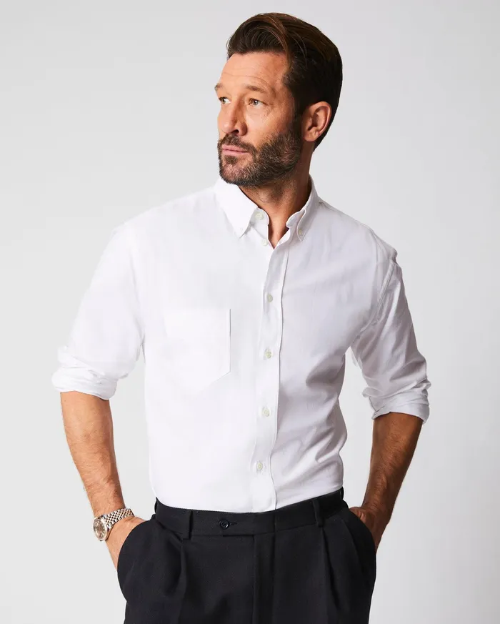 Men Shirting Billy Reid Arnie Oxford Shirt Light Grey