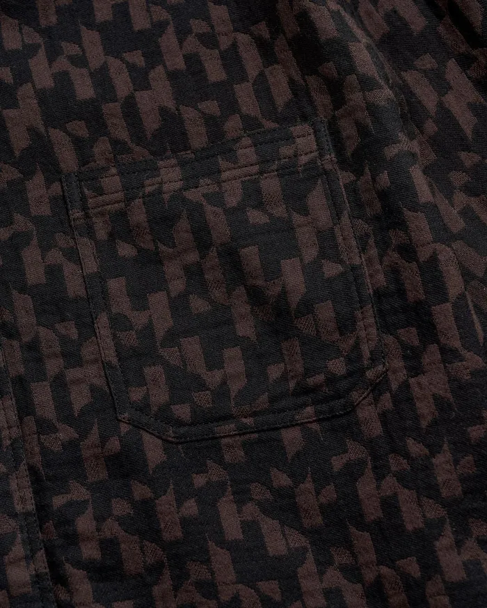 Men Shirting Billy Reid Baselines Jacquard Tuscumbia Shirt Blackbrown