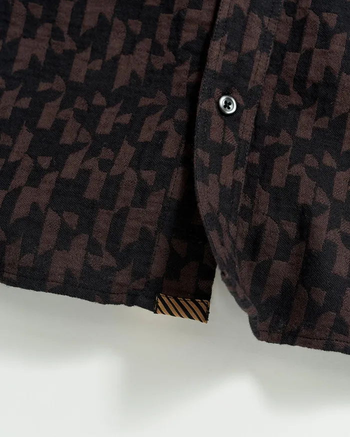 Men Shirting Billy Reid Baselines Jacquard Tuscumbia Shirt Blackbrown