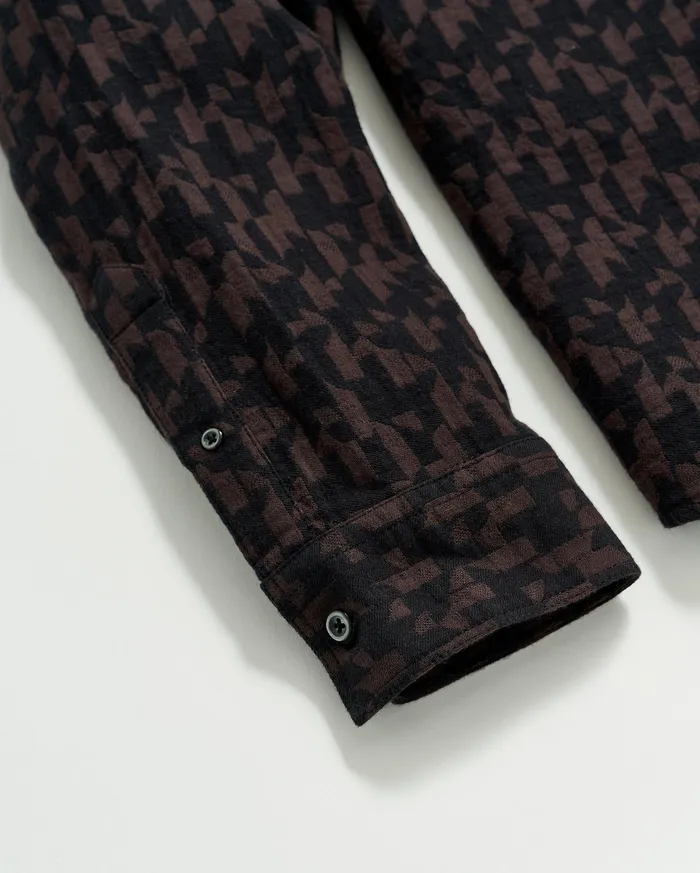 Men Shirting Billy Reid Baselines Jacquard Tuscumbia Shirt Blackbrown